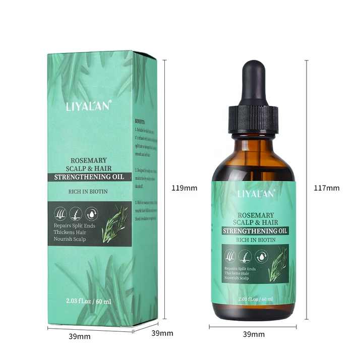 头发强化增厚滋养头皮护理修复分叉头发生长有机迷迭香薄荷油