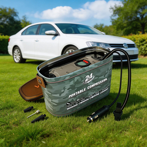 Pompe <span class=keywords><strong>à</strong></span> air numérique pour voiture, gonfleur de pneus automatique 4x4 avec moniteur de pression des pneus, boîtier métallique 12V - Product Image 1