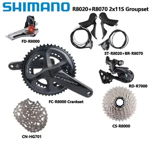 Shimano Ultegra R8020 groupset ชุดจานเบรกไฮดรอลิกความเร็ว2x11ชุดเกียร์ R8020เบรค R8070 derailleurs จักรยานเสือถนน