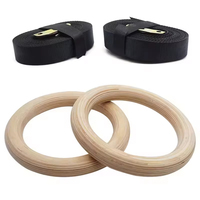 Anillos de gimnasia Anillos de madera ajustables Correas de hebilla Tire hacia arriba Ejercicio Anillos antideslizantes para entrenamiento de gimnasio en casa