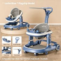 Marche-bébé multifonctionnel transfrontalier, conception anti-retournement pour bébés de 7 à 18 mois, type assis et poussé pour garçons et filles