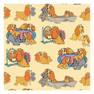 Bayan ve aşk köpek karikatür tasarımlar özel dijital baskı örgü giysi için Rayon kumaş 95 Rayon 5 Spandex - Product Image 5