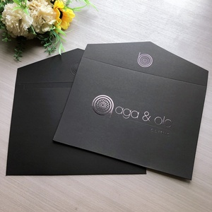 Sac en carton de cadeau d'invitation <span class=keywords><strong>A5</strong></span> noir personnalisé avec enveloppe de la meilleure qualité de logo de feuille noire pour des occasions spéciales - Product Image 3