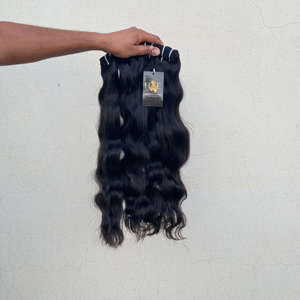 Cheveux humains indiens bruts non traités de type Temple, cuticules alignées, pré-épilés, extensions de cheveux humains indiens Temple HD suisses pour revendeurs - Product Image 2