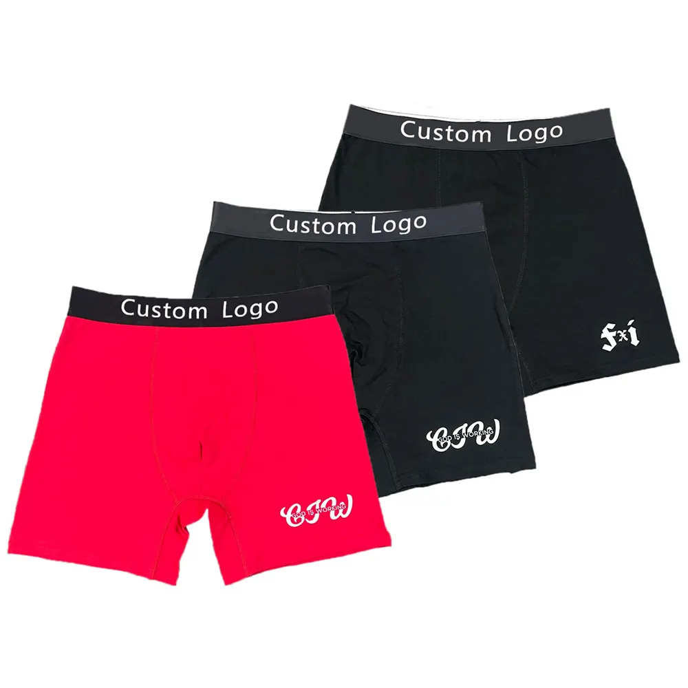 Personalizado Logotipo Underwear Homens Alta Qualidade Spandex Algodão Calcinha Boxer dos homens Calcinha Boxershorts Confortável Para Homens