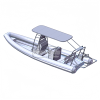 Bateaux pneumatiques à double coque en aluminium de 23 pieds, fabriqués en Chine, Performance 700, Orca/Hypalon/PVC, pour la pêche