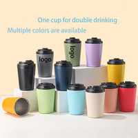 Mug à café portable de 12 oz, gobelet isotherme à double paroi en acier inoxydable, logo personnalisé B2B, tasse de voyage anti-fuite pour le marché d'Asie du Sud-Est