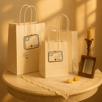 Sacs cadeaux en papier de luxe pour fleurs avec impression flexo personnalisée en kraft blanc pour fleuristes, événements et bougies