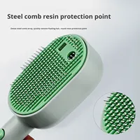 Brosse d'épilation à vapeur pour chat 3 en 1 auto-nettoyante antistatique efficace Peigne de toilettage pour animaux de compagnie pour la salle de bain en plastique