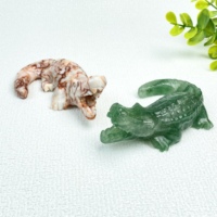 Vente en gros de figurines de crocodile en cristal de 10 cm, diverses pierres précieuses, pour la décoration et les cadeaux