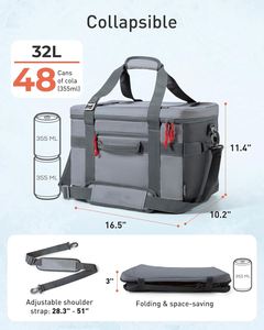 Soft Sided Cooler Bag Insulated Large Collapsible Lunch Cooler Bag Coolers for Picnic Beach Hiking Camping Work Travel Trip - Product Image 2