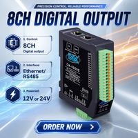 Módulo de Salida Digital de 8 Canales de Grado Industrial, Ethernet/RS485, Modbus para Expansión de PLC, Módulo de E/S Remoto