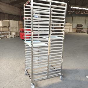 상업용 18*26 인치 600*400mm 201/304 스테인레스 스틸 금속 베이킹 트레이 랙 카트 분리형 스테인레스 스틸 베이킹 트롤리 - Product Image 4