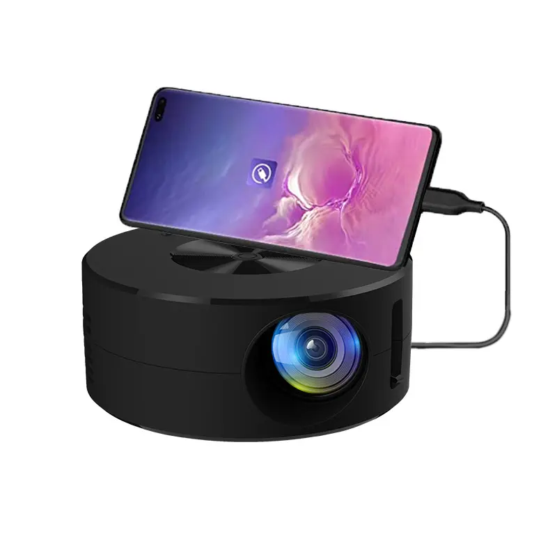 YT200 LED Mobile Video Mini Projector Home Theater Media Player Kids Gift Cinema Wired Same Screen Projector For Iphone Android