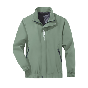 Mens Lightweight Canvas Bomber <b>Jacket</b> Spring <b>Waterproof</b> Full Zip Custom Logo Casual Running Windbreaker Coat OEM Supplier - Product Image 1