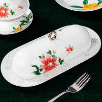 Ensemble de vaisselle florale en porcelaine osseuse de 12 pièces, assiette en porcelaine Horeca pour restaurant à domicile
