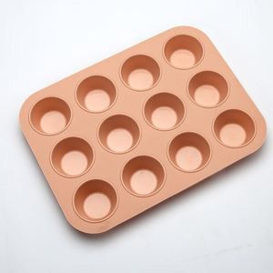 Moule à cupcakes en silicone antiadhésif de qualité alimentaire à 12 cavités avec support pour la cuisson de gâteaux et de savons - Product Image 4