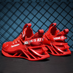 Zapatos Deportivos Rojos Transpirables de Alta Calidad para Hombre, Zapatos para Caminar y Correr con Plataforma Elevada para Hombre - Product Image 4