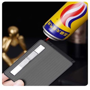 Porte-cigarettes 2 en 1 avec briquet, logo personnalisé, rechargeable au gaz, étui à cigarettes <span class=keywords><strong>vintage</strong></span> en métal - Product Image 4