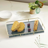 Table basse en marbre de luxe pain collations plateau de service commode organisateur pour bijoux cosmétiques plateau décoratif pour mariage