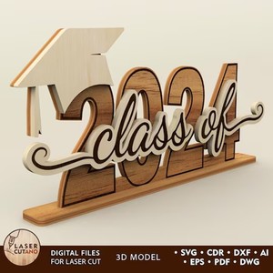 Tout nouveau logo personnalisé décorations pour la maison en bois en gros saison de remise des diplômes ornement boisé - Product Image 2