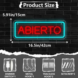 Spanish Open LED Neon USB Powered Restaurant Shop <b>Window</b> Display Sign Indicator <b>Light</b> Ambient <b>Light</b> Decorative <b>Light</b> 5V 12V - Product Image 2