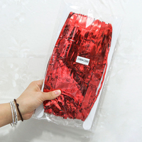 1*2M Rideau de pluie à franges en aluminium métallisé argent rose or fuchsia pour toile de fond de photo Décorations de fête d'anniversaire