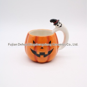 Tasse à lait en céramique créative nordique en forme de citrouille, théière peinte à la main, décoration de scène de fête d'Halloween, usage quotidien - Product Image 4