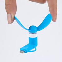 Mini ventilateur USB portable personnalisé avec logo, haute qualité, 2-en-1 pour téléphone portable, idéal pour les voyages et l'été