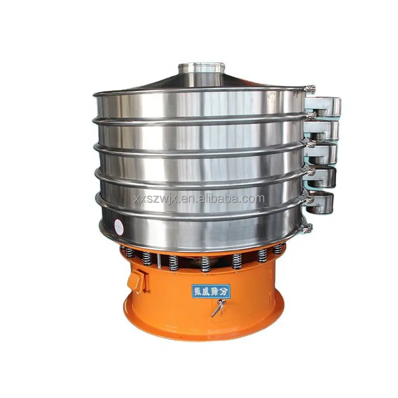 Liquid Powder Rotary Vibrating Screen Shaker Vibrator Sifter Sieving Machine For Fertilizer Single Deck Vibro Sieve