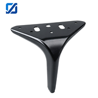 Patas Metálicas Triangulares Resistentes JIYUE en Negro Mate, Patas de Soporte para Sofá, Cama y Muebles de Hierro Laminado en Frío para Uso Residencial