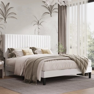 Offerta Speciale: <span class=keywords><strong>Letto</strong></span> Moderno di Lusso con Piattaforma Imbottita in Velluto e <span class=keywords><strong>Testiera</strong></span> Regolabile, Misura Full Size, Arredamento Morbido - Product Image 5