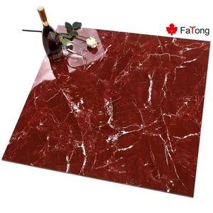 Foshan FaTong 600*600 Price First Choice Glazed Porcelain Marble Tiles 600*1200Mm Waterjet Design Floor Tile Red Color