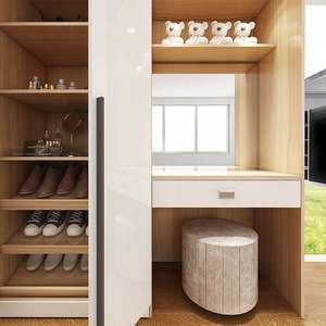 Bedroom Furniture <b>Wardrobe</b> Design MDF White <b>Wardrobe</b> Clothes Closet <b>Set</b> - Product Image 4