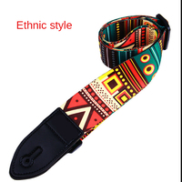Sangle de guitare de style ethnique élargie pour guitare acoustique et électrique, en polyester imprimé, vente directe