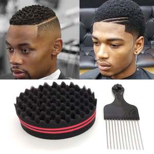 Cepillo de Esponja Ovalado de Doble Cara para Cabello Afro, Rizado, Ondulado, Trenzas y Peinados - Product Image 2