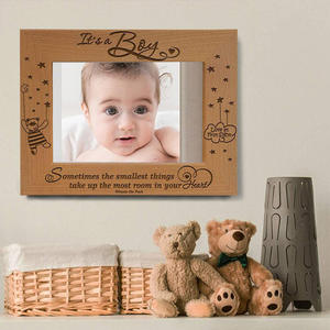 Cadre <span class=keywords><strong>photo</strong></span> rustique minimaliste en bois naturel, fait main, sculpté, gravé, personnalisé, décoratif, pour table ou mur - Product Image 3