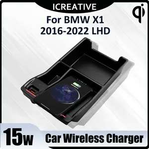 Cargador inalámbrico para coche, cargador de carga rápida móvil, caja de almacenamiento para <span class=keywords><strong>BMW</strong></span> X1 2016 2017 2018 2019 2020, accesorios para coches - Product Image 2