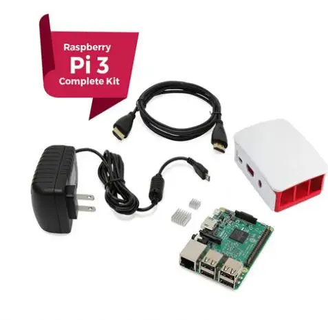 IC Chip HOT Raspberry Pi 3 Model B Starter Kit With Raspberry Pi Box Case Red White / 5V 3A Usb Charger for Raspberry Pi 3B Kit