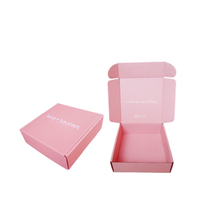 Boîte d'emballage personnalisée avec logo imprimé, petite boîte d'expédition postale rose, boîte en carton kraft pour cosmétiques, soins de la peau, bijoux, vêtements, cadeaux