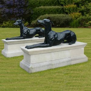 Tuin Decoratieve Levensgrote Liggen Hond Standbeeld Bronzen Greyhound Sculpturen - Product Image 2