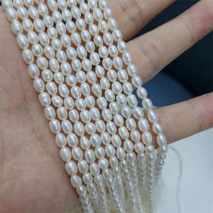 4-4.5/4.5-5 मिमी अकोया मोती बाजरा हार हार अर्ध-तैयार श्रृंखला महिलाओं के ड्रॉप आकार - Product Image 4