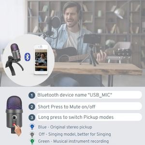 USB <b>Condenser</b> <b>Microphone</b> With Stand For Gaming And Recording - Product Image 4