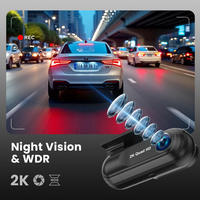 Caméra de tableau de bord 2K WiFi Mini DVR pour voiture, enregistreur vidéo avec vision nocturne automatique, boîte noire, prise en charge GPS, surveillance de stationnement 24H