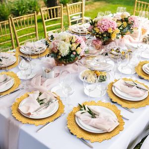 2025 New Wholesale High Quality Reusable Plastic Charger Plates for Wedding Party Table Decorationcharger Gold Plates - Product Image 6