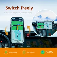 Chargeur de voiture sans fil avec support de téléphone et navigation, chargement et maintien automatiques par induction, noir, pour le nouveau modèle 2025