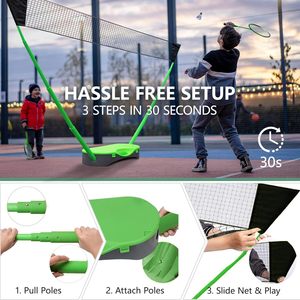 Ensemble de <span class=keywords><strong>badminton</strong></span> avec <span class=keywords><strong>filet</strong></span> réglable et pliable pour les jeux en plein air dans le jardin ou le parc - Product Image 4