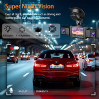 Caméra embarquée 4 canaux 1080P Full HD avant, intérieur et arrière avec Wi-Fi intégré, enregistreur vidéo de voiture et moniteur de stationnement 24H