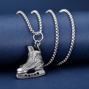 Collier pendentif <span class=keywords><strong>patin</strong></span> <span class=keywords><strong>à</strong></span> <span class=keywords><strong>glace</strong></span> pour homme, bijoux punk en étain, style <span class=keywords><strong>vintage</strong></span> minimaliste, tendance streetwear, chaîne de pull unisexe, vente en gros - Product Image 3