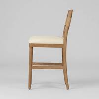 Tabouret de bar et chaise de salle à manger modernes en bois massif avec dossier en corde de papier, design durable pour salles à manger et salons